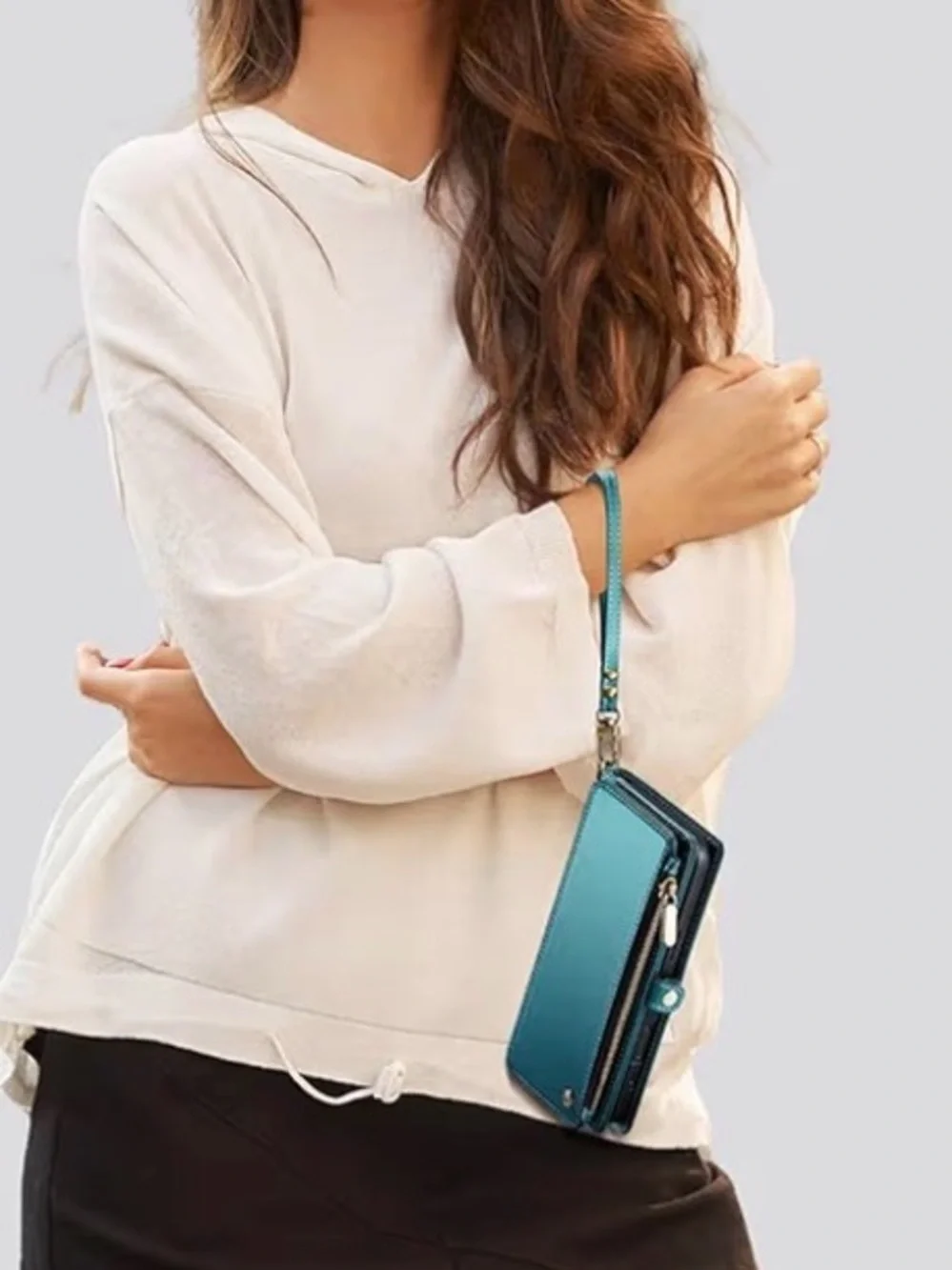 RFID Wallet iPhone 15 Case Card Holder Zipper Strap Defencase 📱✨ - Picture 6 of 16